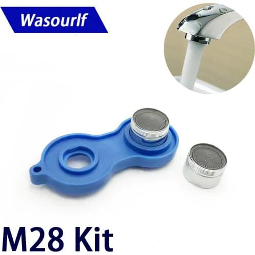 WASOURLF 2PCS M28 Female Thread Faucet Aerator 1 Tool Plastic Spanner Wrench Faucet Tap Spout Aerator Key Plastic Core Bubbler