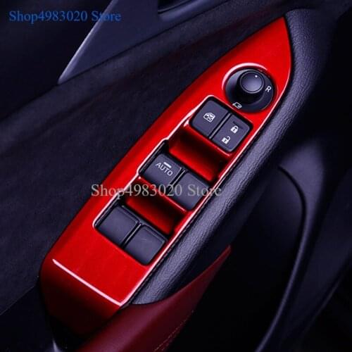 4PCS ABS Red Direction Switch Panel Decorative Cover for Mazda CX3 CX-3 2016 2017 2018 Control Switch Car Styling Accessories