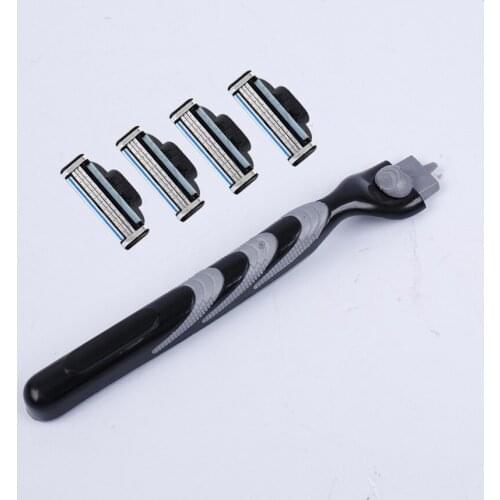 4 pcs Razor Blades+ 1 Razor Handle high quality Mens Shaving Razor Blades Standard