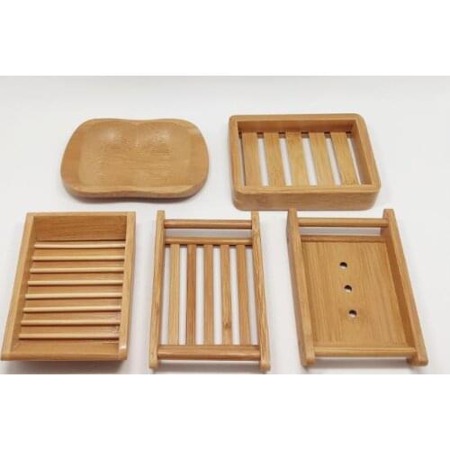 8 Styles Bamboo Soap Dish Natural Soap Holder Storage Soap Rack Plate Box Container for Bath Shower Plate Bathroom SN3079