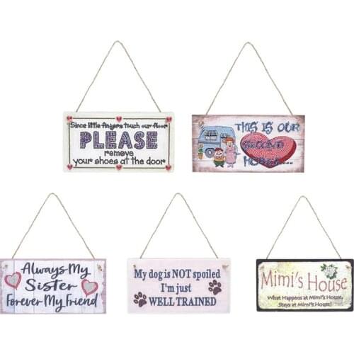 5D Diamond Painting Wooden Hanging Signs Letters Wall Hanging Pendant Mosaic Kit Rhinestone Picture Home Decoration Art Craft