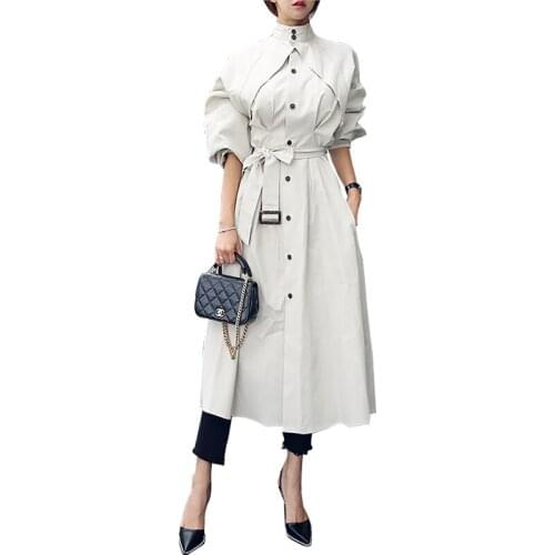 Brand Classic Trench Coat Women Long Coat With Belt Office Elegant Slim Windbreaker Fashion Spring Autumn Outwear Korean Clothes