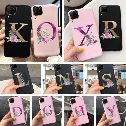 For Huawei P40 lite Case Soft TPU Protector Back Cover for Huawei P40 Lite E P 40 lite P40Lite Cases Cover 26 Letters Bumper