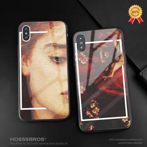 Aesthetic art painting phone case cover tempered glass shell soft silicone for iPhone 5 5s Se 6 6s 7 8 Plus X XR XS 11 Pro MAX