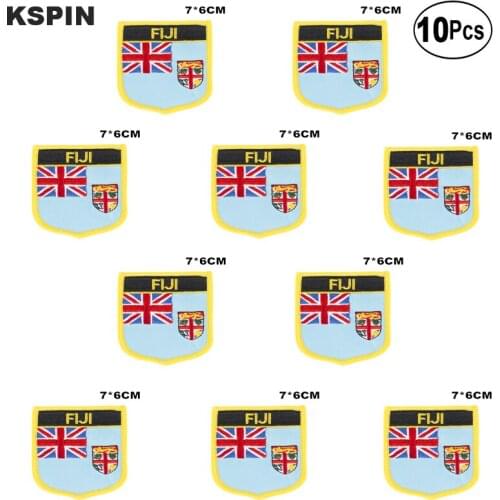 Fiji Flag Embroidery Patches Iron on Saw on Transfer patches Sewing Applications for Clothes in Home&Garden