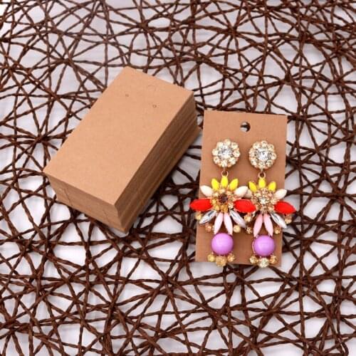 Hotsale 1000pcs/Lot 5X9CM Earrings Dispaly Fashion Jewelry Colorful Card Organizer Tags DIY Handmade Earring Stud Packing Card