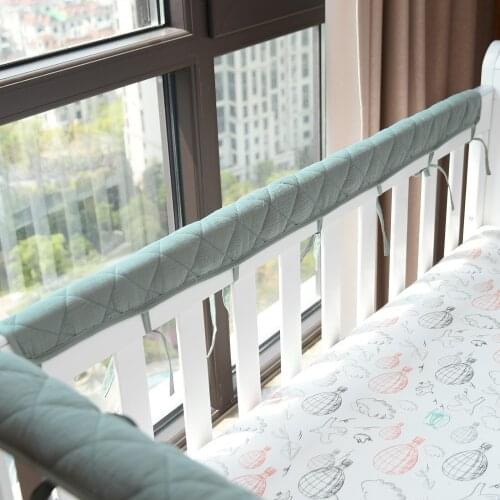 Cotton Crib Protection Wrap Edge Baby Anti-bite Solid Color Bed Fence Guardrail Newborn Bed Bumper Infant Care Safety Products