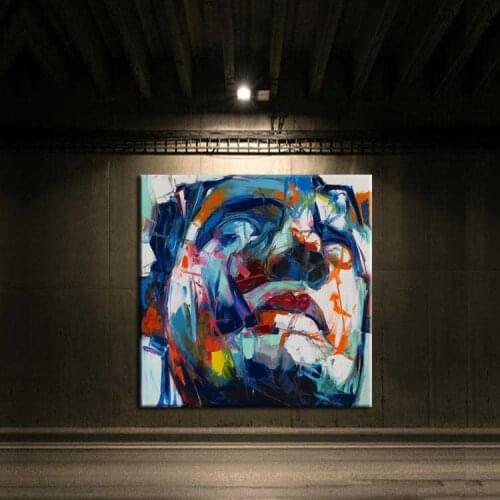 Man Women Canvas Palette Knife Painting Handmade Portrait Paintings Face Picture Wall Art Oil Stretcher For Hotel Terrible