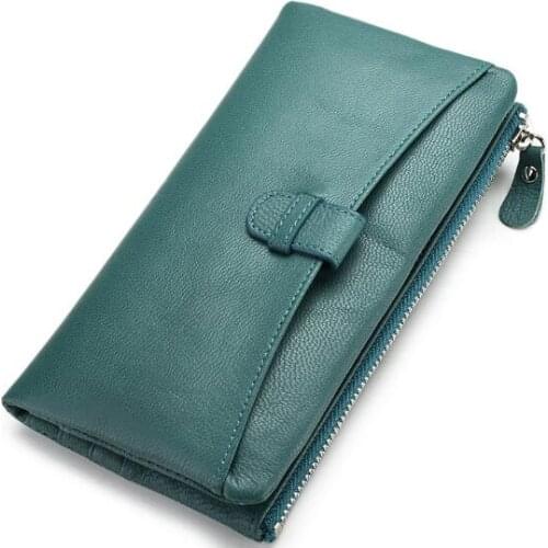 Classic genuine leather women long purse cow skin soft wallet high quality