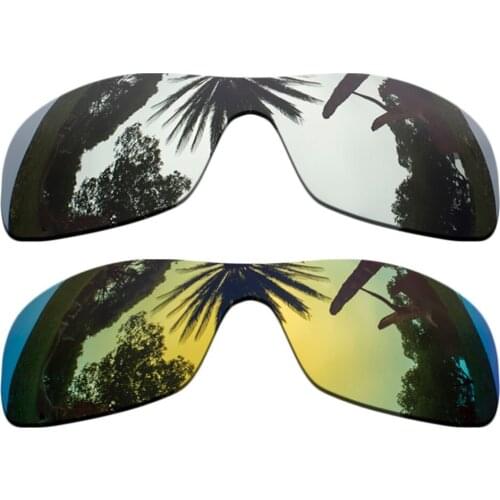 Silver Mirrored+24K Gold Mirrored Coating) 2-Pieces Polarized Replacement Lenses for Antix Frame 100% UVA & UVB Protection