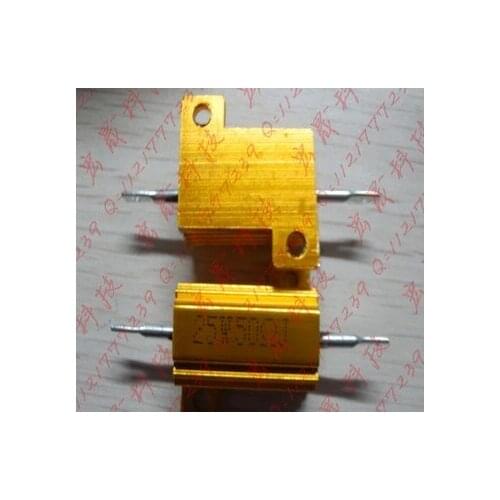 RX24-25W 50R Power Metal Shell Case Gold Aluminium Case Wirewound Resistor 25W 50ohm 5% Automobile LED lamp resistors 50R 25W