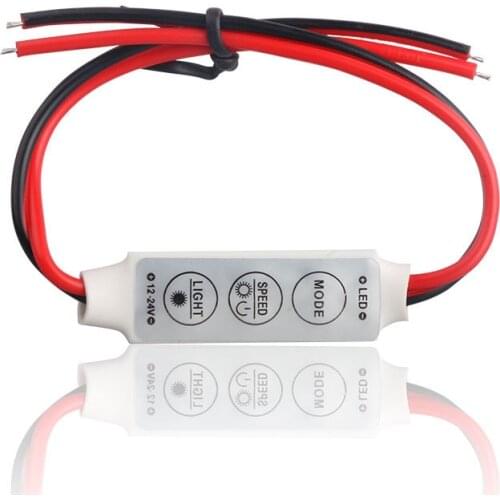 12V 6A 72W LED Strip Mini Controller 3-button Manual Dimmer Monochrome Brightness Switch Regulator 8-type Dynamic Mode