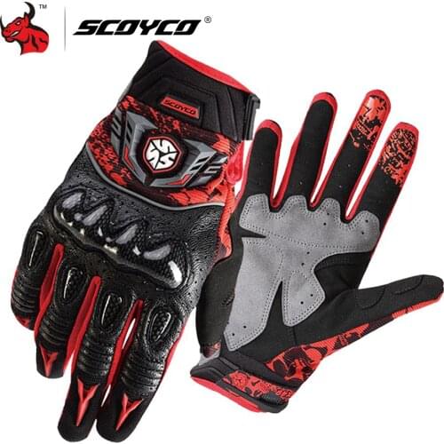SCOYCO Motorcycle Gloves Breathable Guantes Moto Gloves Women Wearable Leather Racing Motorbike Motocicleta Motocross Gloves