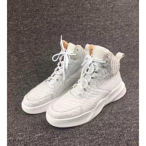 2019 newly design Genuine real genuine python skin shoe high end quality snake skin men boots winter shoe with cow skin lining