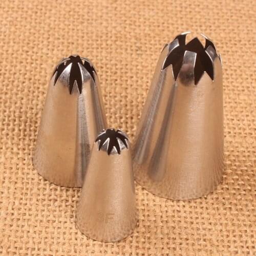 Sakura Decorating Mouth 3-Piece Set 3PCs 1F 2F 3F Stainless Steel Welding Cake Cream Decorative Baking Tools