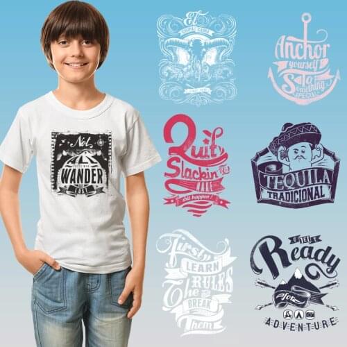 Patches for Clothing DIY T-shirt Heat Transfer PVC Patch Stickers on fabric Washable Ironing stickers DIY Appliques