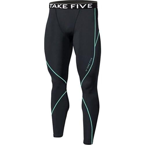 TakeFive Newest Mens Black Skin Compression Tights Base Layer Running Fitness Pants-510