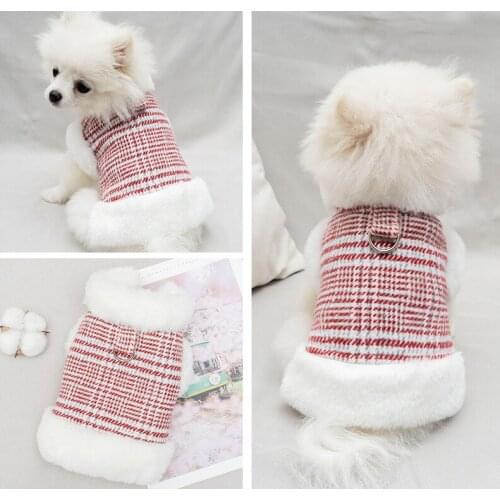 New Autumn Winter Puppy Cat Vest Jacket Tractable Teddy Cat Pet Clothing Plush Thick Warm Dog Clothing For Small To Large Dogs
