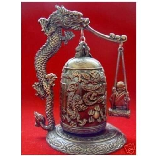 Excellent Chinese Tibetan Dragon Buddha Bell