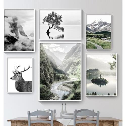 Green Plant Canvas Poster Landscape Nordic Poster Wall Decor Scandinavian Style Home Decoration Prints Picture for Home Design