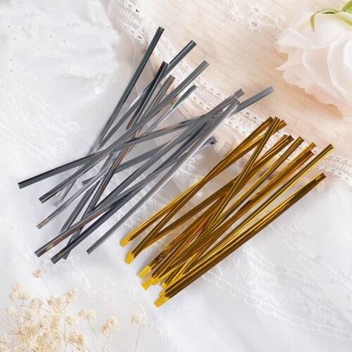 Wire Metallic Twist Ties For Cello Candy Bag Steel Baking Packaging Ligation Lollipop Dessert Sealing Twist Tie