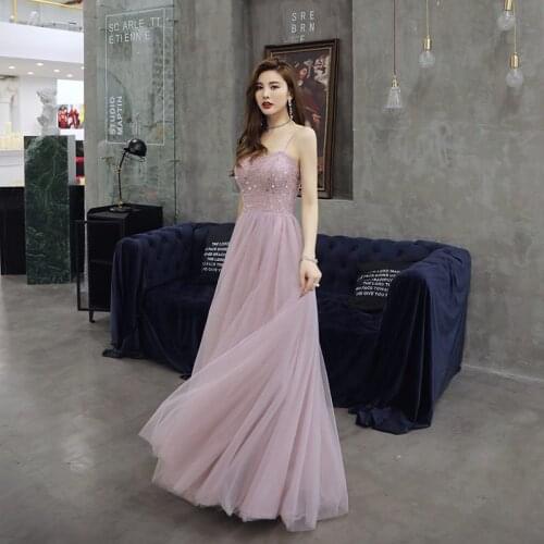 Sexy sling backless sequins Dress birthday party evening dress Women Formal Evening Dress Vestidos
