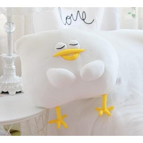 Cute and adorable little white chicken feather cotton plush toy pillow cushion doll souvenir holiday gift
