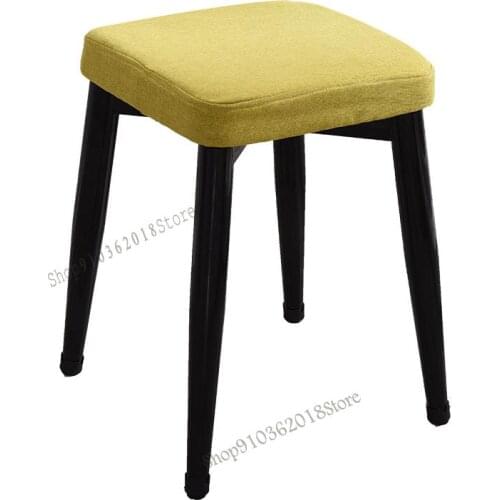 Nordic Solid Wood Stool Creative High Stool Makeup Stool Living Room Home Square Stool Dining Table Stool Home Restaurant Bench