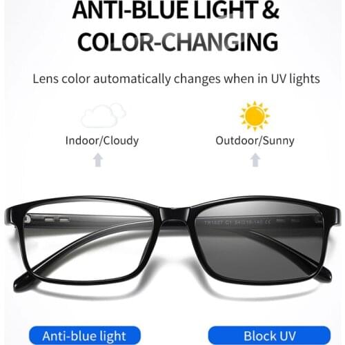2020 Men Blue Light Blocking Glasses Women TR Photochromic Sunglasses Outdoor Eyewear Computer Glasses Anti Blue Ray Lenses