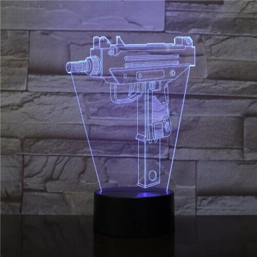 Infantry Night Light LED 3D Illusion USB Touch Sensor RGB Child Kids Gift FPS Game Weapon Gun M4A1 AK 47 Table Lamp desk 2468