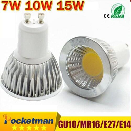 Super Bright LED Spotlight Dimmable COB LED lamp GU10 LED Bulb 7W 10W 15W Warm White white 85-265V Bulbs z51
