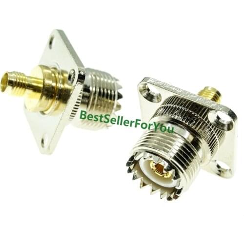 UHF female SO-239 SO239 to SMA jack flange mount RF adapter connector RADIO