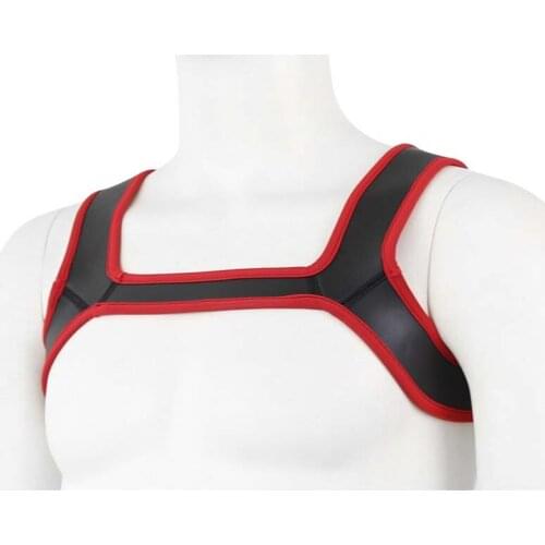 8 Colors Fetish Gay Crop Tops Rubber Chest Harness Belts BDSM Men Bondage Clothes Male Body Harness Lingerie Punk Rave Costumes