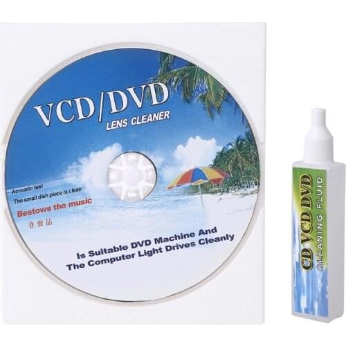 Universal Vedio Cleaning Supplies Lens Clean Disc Kit for Record Player DVD Disc Dust Dirt Removal Fluid 95AF