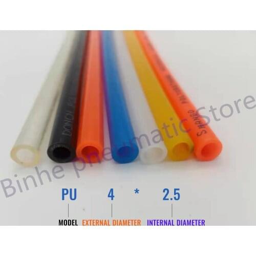Air Compressor Air Pipe PU Pneumatic Hose High Pressure Compressed Air Pipe PU4*2.5/PU6*4/PU8*5/PU10*6.5/PU12*8/PU14*10/PU16*12