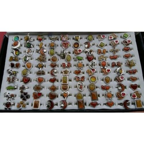High quality mix cartoon mood rings hat,loving heart,star fish,butterfly,sun flower,moon,heart fashion rings jewelry