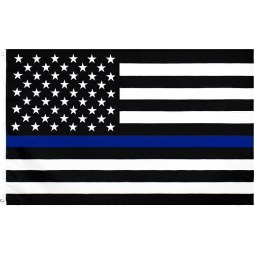 Yehoy hanging 90*150cm polyester united states of american thin blue line responder police memorial flag