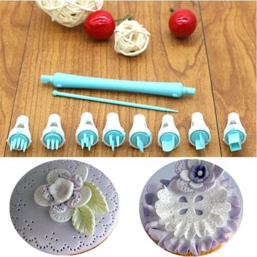 10PCS/SET Heart Cookie Cutters Plastic Fondant Cutter Dot Cutter Mold Decorating Cupcake Gumpaste Fondant Cake Mold Embossing