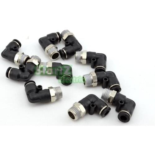 10Pcs High quality 4mm X 1/4'' Thread Pneumatic Male Elbow Connector Tube Air Fitting