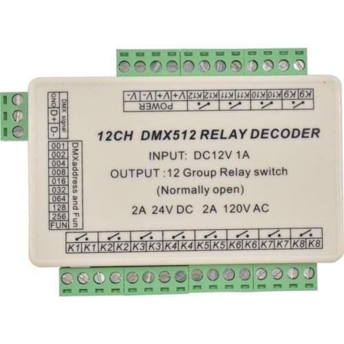 12CH Relay switch dmx512 signal Controller, WS-DMX-RELAY-12CH relay output,,only use the signal control,can't use power control