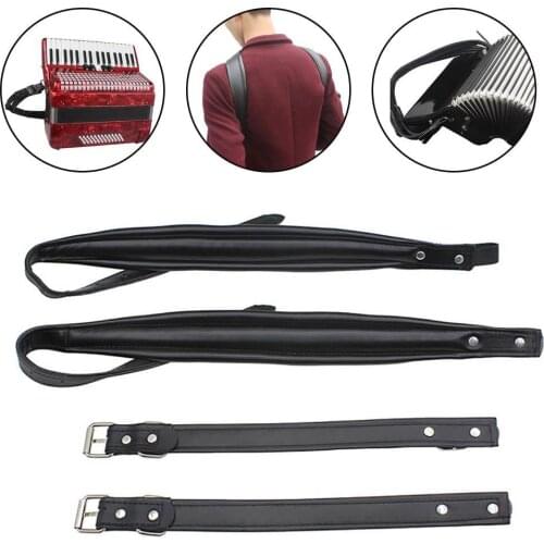 2PCS Accordion Shoulder Straps Leather Soft Accessories Waterproof Supplies Adjustable Music Instruments Accordion Belt