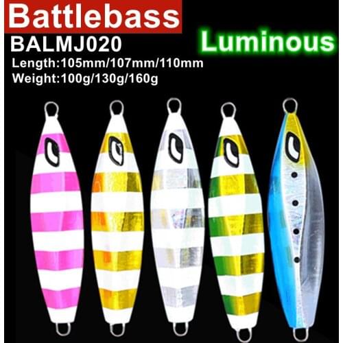 2021Slow Metal Jigging Lure Glow Type 150g200g130g Lead Fish Slow Falling Jigs Saltwater Fishing Slow Pitch Jig Angler Bait Lure