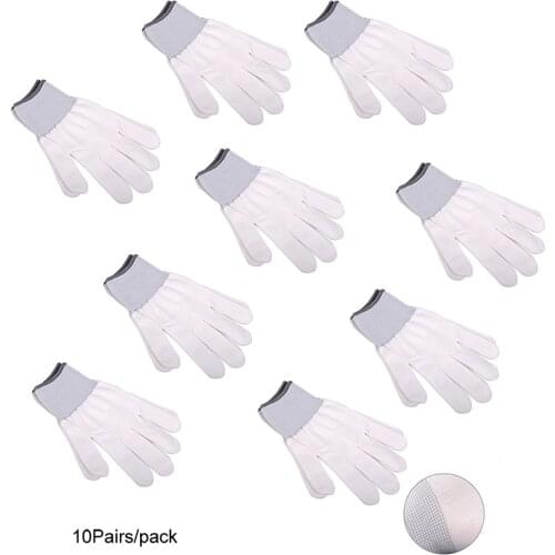 FOSHIO 5/10Pairs Nylon Anitslip White Work Gloves for Car Vinyl Wrapping Window Sticker Film Tint Application Auto Wrap Tools