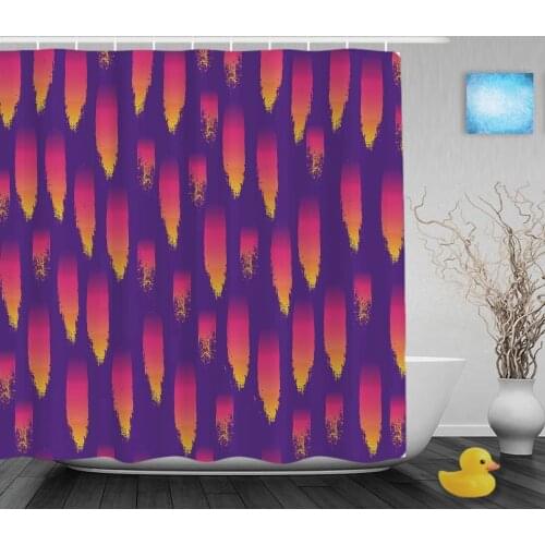 Abstract Seamless Pattern Batnroom Shower Curtain Brush Stroke Home Decor Shower Curtains Waterproof Polyester Fabric With Hooks