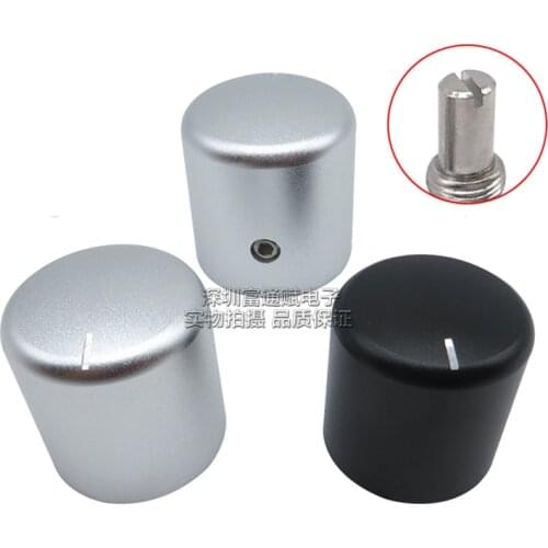 All aluminum HIFI fever solid volume knob potentiometer cap bright silver sandblasting diameter 25mm high 26mm