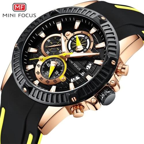 MINI FOCUS Fashion Luxury Brand Watch Men Waterproof Military Sport New Clock Wristwatch Quartz Relogio Masculino Silicone Strap