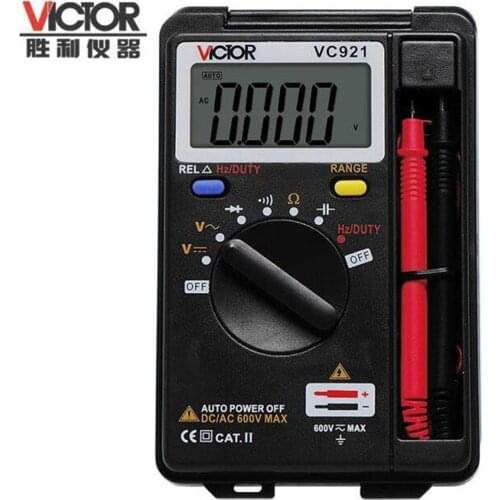 VICTOR VC921 Digital Multimeter DMM Integrated Personal DC AC Voltage Meter Pocket Capacitance Resistance Frequency Tester