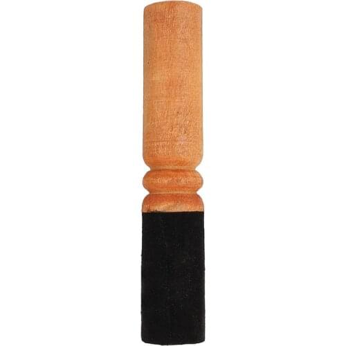 Wood Singing Bowl Mallet PU Leather Wrapped Stick for Buddhist Meditation