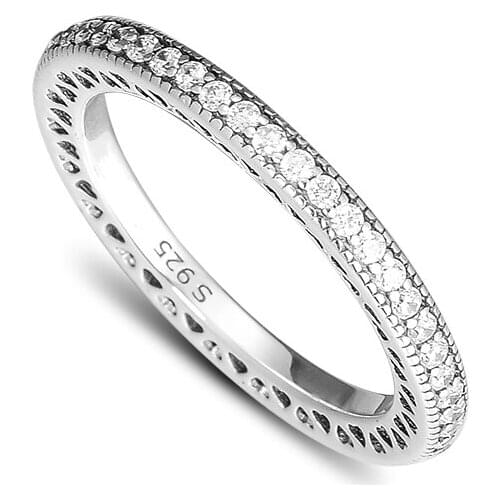 CKK 100% 925 Sterling Silver Hearts of Signature Wedding Rings for Women Silver Ring Fine Jewelry anillos Bijoux