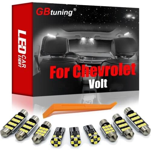 GBtuning No Error LED 14PCS For Chevrolet Chevy Volt 2002-2007 2008 2009 Vehicle Indoor Bulb Map Trunk Lamp Interior Light Kit